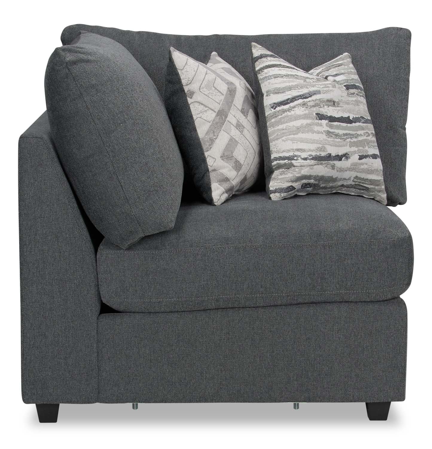 Scott Living Evolve Modular 39.5 Linen-Look Fabric Corner Chair with Feather Down Cushions - Charcoal Grey | Fauteuil modulaire en coin Evolve de Scott Living de 39,5 po en tissu d’apparence lin avec coussins en duvet et plumes - gris anthracite