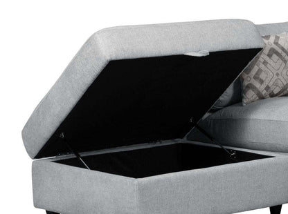 Scott Living Evolve Modular 6-Piece Linen-Look Fabric Sectional with Feather Down Cushions - Grey | Canapé sectionnel modulaire Evolve de Scott Living 6 pièces en tissu d'apparence lin avec coussins en duvet et plumes - gris