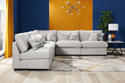 Scott Living Evolve Modular 39.5 Linen-Look Fabric Armless Chair with Feather Down Cushions - Grey | Fauteuil modulaire sans accoudoirs Evolve de Scott Living de 39,5 po en tissu d’apparence lin avec coussins en duvet et plumes - gris clair