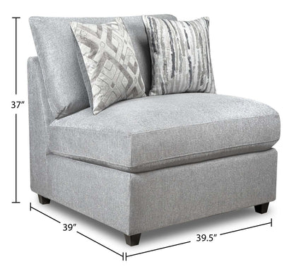 Scott Living Evolve Modular 8-Piece Linen-Look Fabric Sectional with Feather Down Cushions - Grey | Canapé sectionnel modulaire Evolve de Scott Living 8 pièces en tissu d’apparence lin avec coussins en duvet et plumes - gris