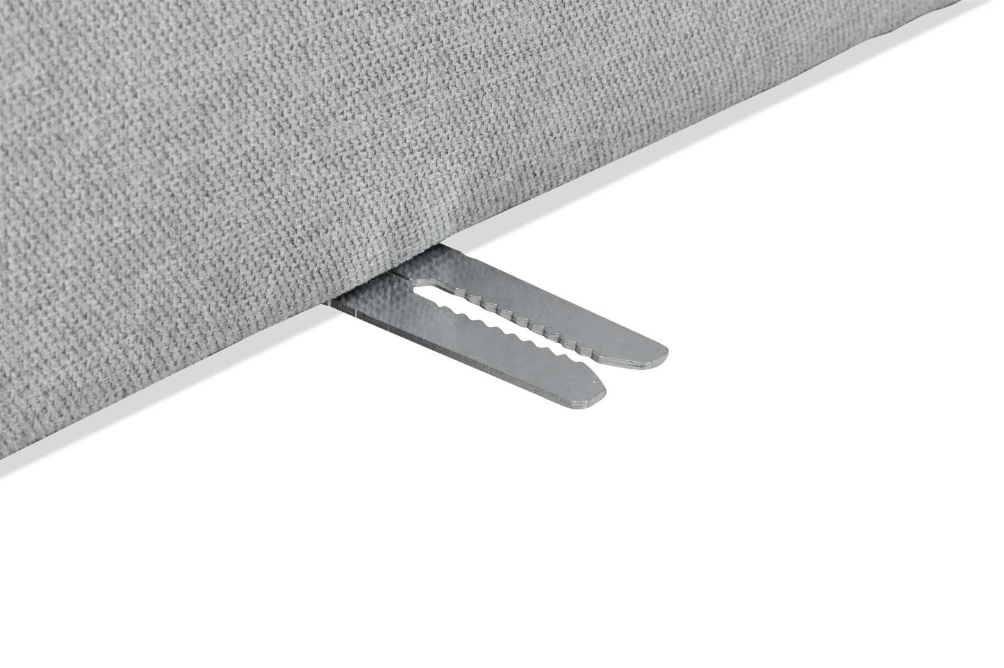 Sofa modulaire Evolve de Scott Living de 118,5 po en tissu d’apparence lin avec coussins amovibles en duvet et plumes - gris