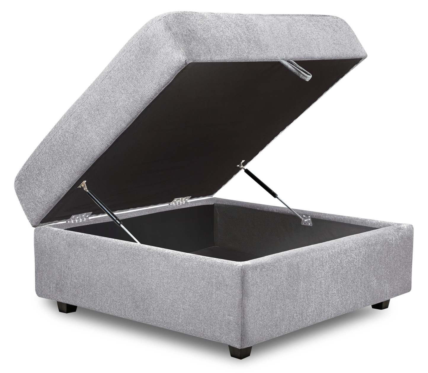 Scott Living Pouf de rangement modulaire Evolve 39,5 en tissu d'apparence lin avec coussin en plumes - Gris | Pouf de rangement modulaire Evolve de Scott Living de 39,5 po en tissu d'apparence lin avec coussin en couette et plumes - gris