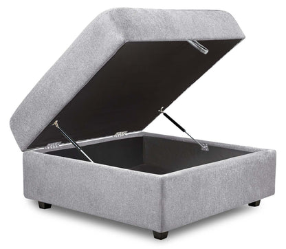 Scott Living Pouf de rangement modulaire Evolve 39,5 en tissu d'apparence lin avec coussin en plumes - Gris | Pouf de rangement modulaire Evolve de Scott Living de 39,5 po en tissu d'apparence lin avec coussin en couette et plumes - gris