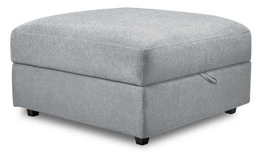 Scott Living Pouf de rangement modulaire Evolve 39,5 en tissu d'apparence lin avec coussin en plumes - Gris | Pouf de rangement modulaire Evolve de Scott Living de 39,5 po en tissu d'apparence lin avec coussin en couette et plumes - gris