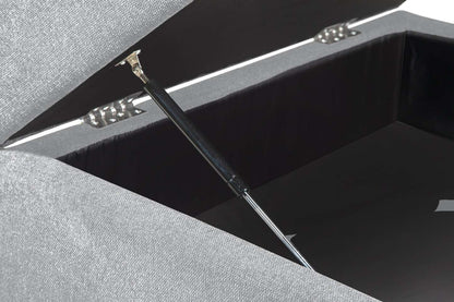 Scott Living Pouf de rangement modulaire Evolve 39,5 en tissu d'apparence lin avec coussin en plumes - Gris | Pouf de rangement modulaire Evolve de Scott Living de 39,5 po en tissu d'apparence lin avec coussin en couette et plumes - gris