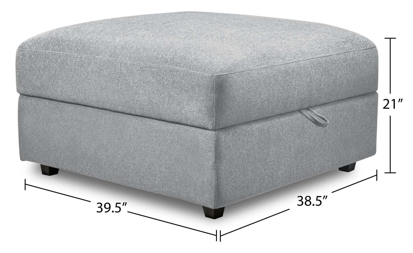 Scott Living Pouf de rangement modulaire Evolve 39,5 en tissu d'apparence lin avec coussin en plumes - Gris | Pouf de rangement modulaire Evolve de Scott Living de 39,5 po en tissu d'apparence lin avec coussin en couette et plumes - gris