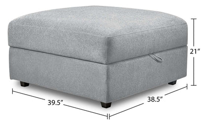 Scott Living Pouf de rangement modulaire Evolve 39,5 en tissu d'apparence lin avec coussin en plumes - Gris | Pouf de rangement modulaire Evolve de Scott Living de 39,5 po en tissu d'apparence lin avec coussin en couette et plumes - gris