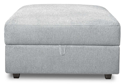 Scott Living Pouf de rangement modulaire Evolve 39,5 en tissu d'apparence lin avec coussin en plumes - Gris | Pouf de rangement modulaire Evolve de Scott Living de 39,5 po en tissu d'apparence lin avec coussin en couette et plumes - gris