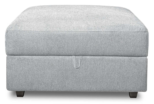 Scott Living Pouf de rangement modulaire Evolve 39,5 en tissu d'apparence lin avec coussin en plumes - Gris | Pouf de rangement modulaire Evolve de Scott Living de 39,5 po en tissu d'apparence lin avec coussin en couette et plumes - gris