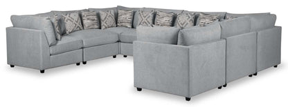 Scott Living Evolve Modular 8-Piece Linen-Look Fabric Sectional with Feather Down Cushions - Grey | Canapé sectionnel modulaire Evolve de Scott Living 8 pièces en tissu d’apparence lin avec coussins en duvet et plumes - gris