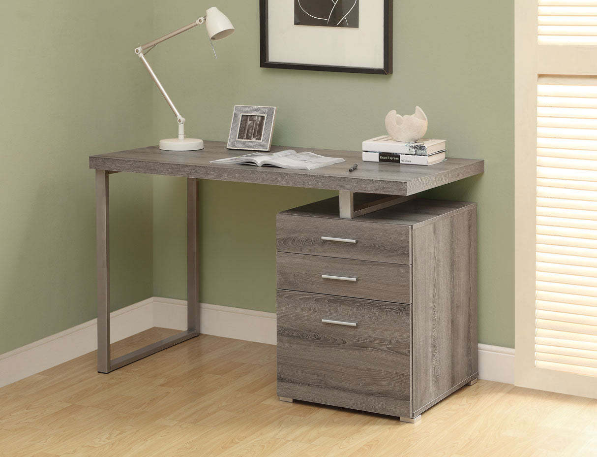 Bureau d'ordinateur Rimini 48 à 3 tiroirs - Taupe foncé|Bureau d'ordinateur Rimini de 48 po à 3 tiroirs - taupe foncé
