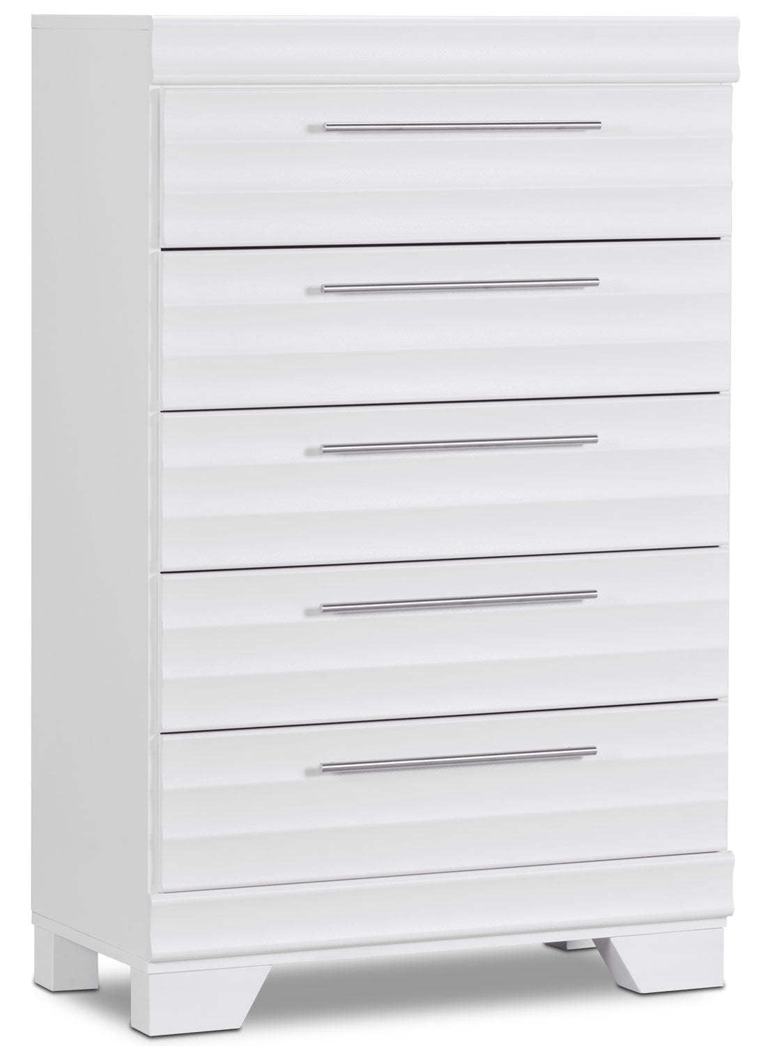 Ensemble lit et coffre à rangement complet Olivia 4 pièces – Blanc|Ensemble de chambre à coucher Olivia 4 pièces avec lit double de rangement et commode verticale - blanc