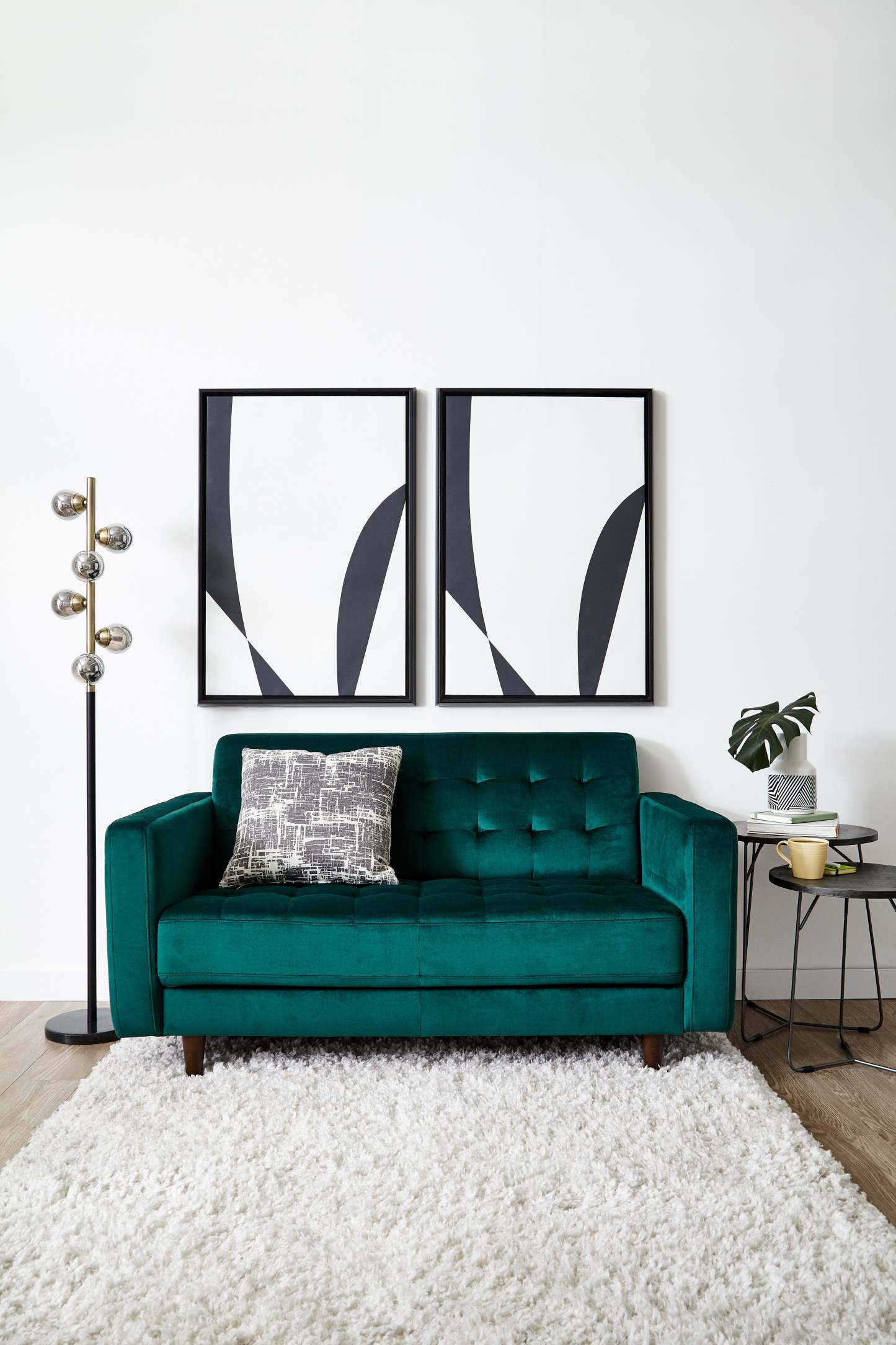 Lampadaire Bennie 61.25 5 Lumières Noir et Doré|Lampe à pied Bennie de 61,25 po noire et dorée à 5 ampoules