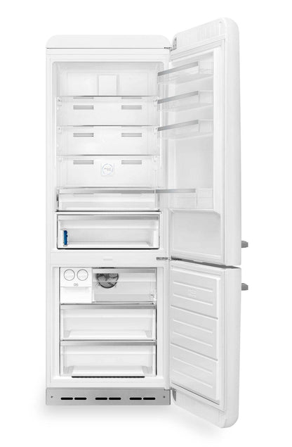 Smeg 18 Cu. Ft. Retro Bottom-Freezer Refrigerator - FAB38URWH|Réfrigérateur Smeg rétro de 18 pi3 à congélateur inférieur - FAB38URWH