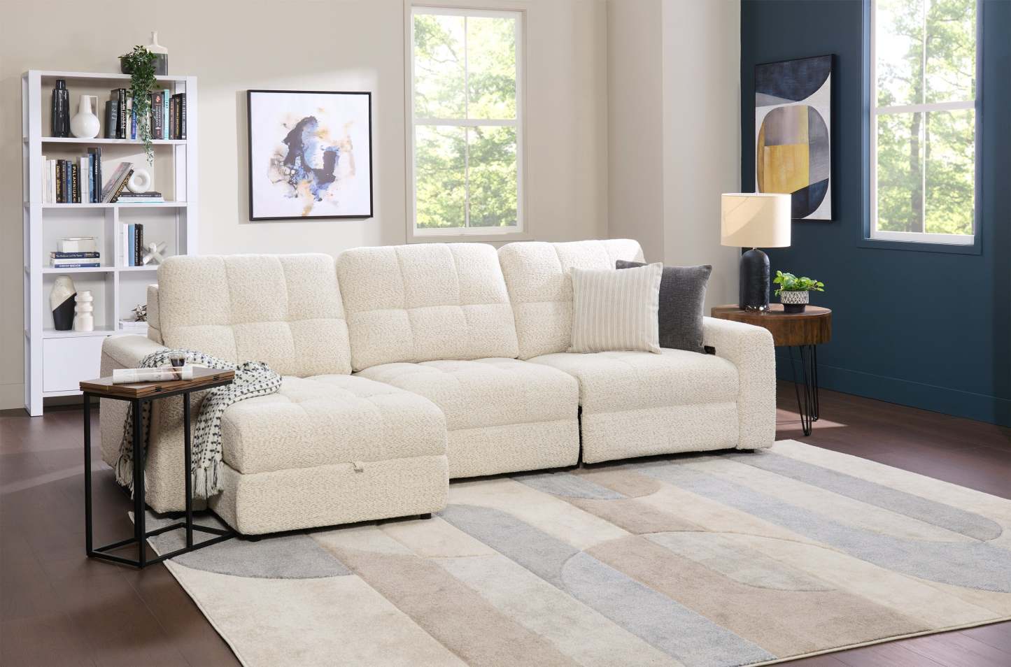 Tapis Farrah bleu gris – 7'10 x 10'6 | Tapis Farrah gris et bleu - 7 pi 10 po x 10 pi 6 po