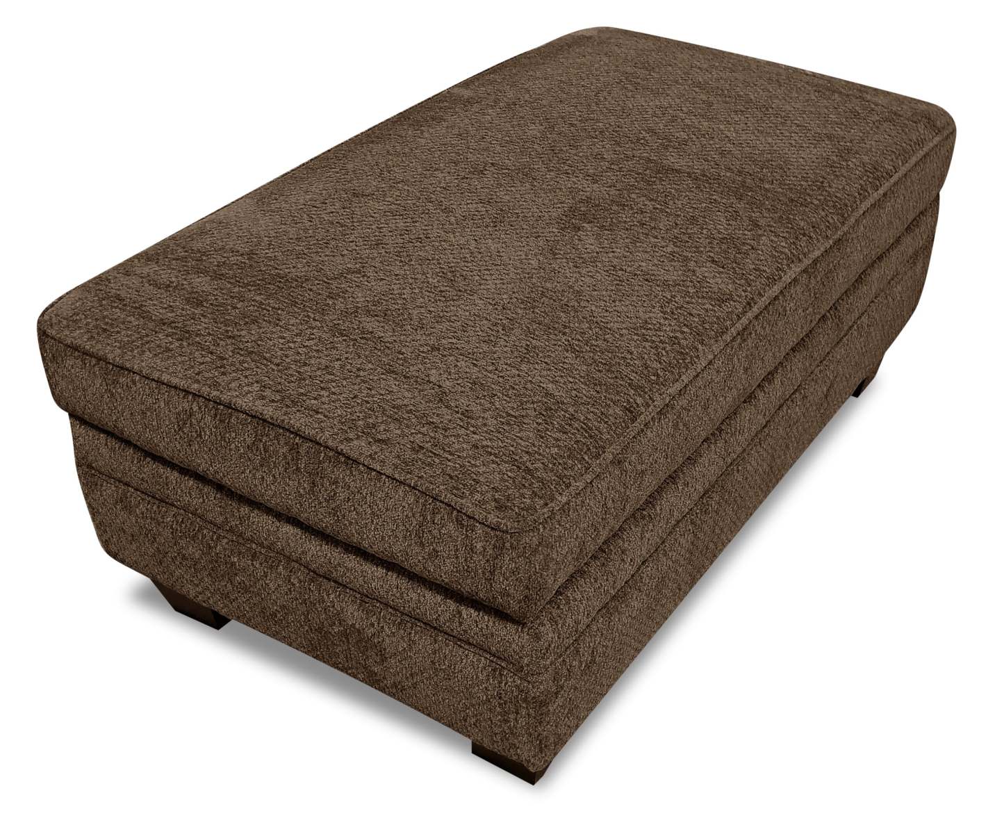 Fabriqué au Canada Febe 26 Pouf de rangement en tissu chenille avec pieds en bois - Marron | Pouf de rangement Febe de 26 po fabriqué au Canada en tissu de chenille avec pattes en bois - brun