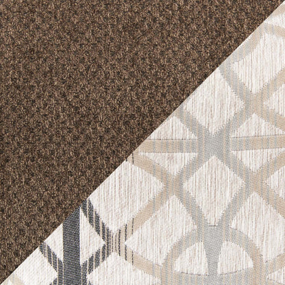 Fabriqué au Canada, canapé-lit queen-size Febe 100 en tissu de chenille avec accoudoirs évasés et coussins décoratifs - brun