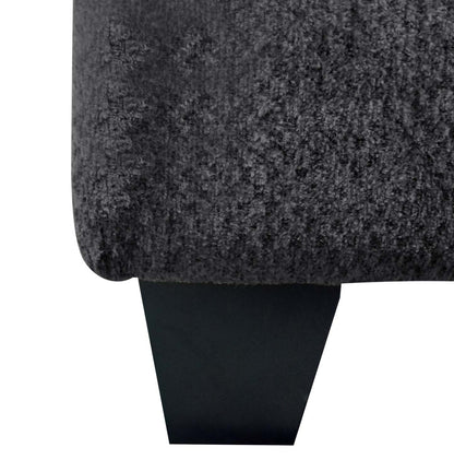 Fabriqué au Canada, canapé-lit Queen-Size Febe 100 en tissu de chenille avec accoudoirs évasés - gris anthracite | Grand sofa-lit Febe de 100 po fabriqué au Canada en tissu de chenille avec accoudoirs évasés - gris anthracite
