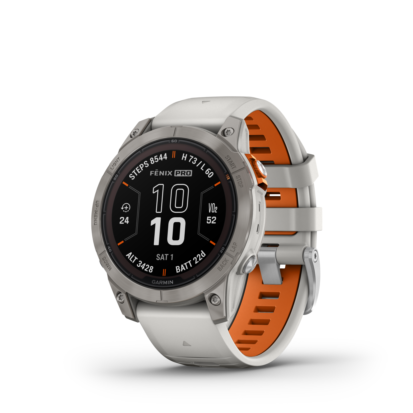 Garmin Fenix® 7 Pro Montre Gps Intelligente - Suivi De La Santé Avec Chargement Solaire, 47 Mm - Titane/orange