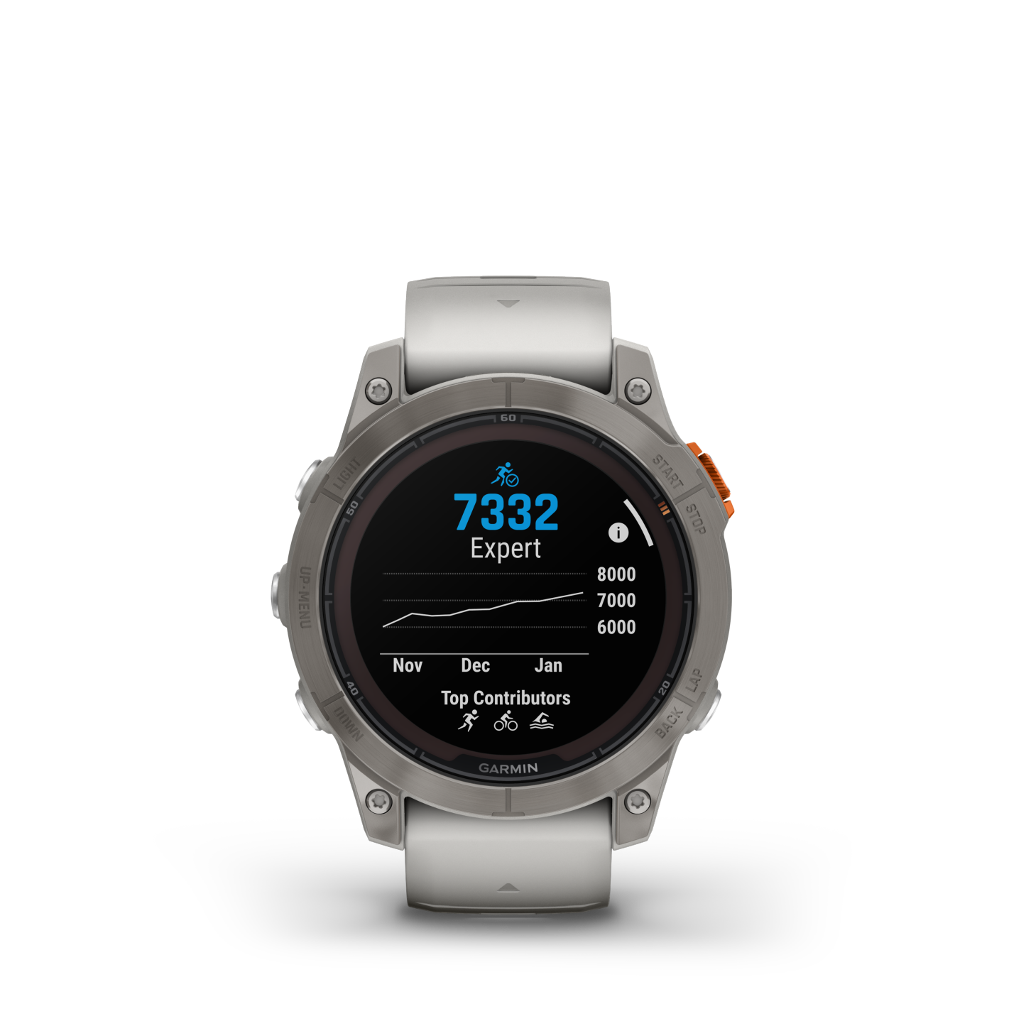 Garmin Fenix® 7 Pro Montre Gps Intelligente - Suivi De La Santé Avec Chargement Solaire, 47 Mm - Titane/orange