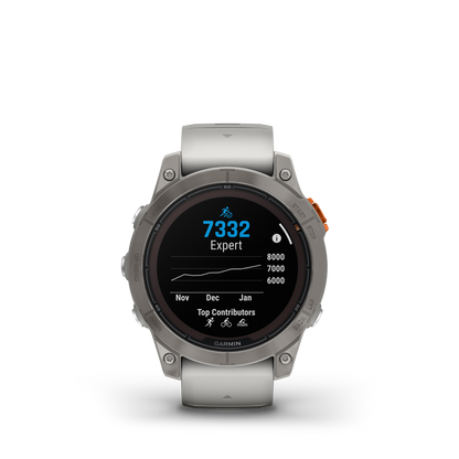 Garmin Fenix® 7 Pro Montre Gps Intelligente - Suivi De La Santé Avec Chargement Solaire, 47 Mm - Titane/orange