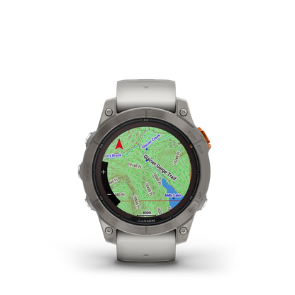 Garmin Fenix® 7 Pro Montre Gps Intelligente - Suivi De La Santé Avec Chargement Solaire, 47 Mm - Titane/orange