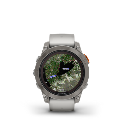 Garmin Fenix® 7 Pro Montre Gps Intelligente - Suivi De La Santé Avec Chargement Solaire, 47 Mm - Titane/orange
