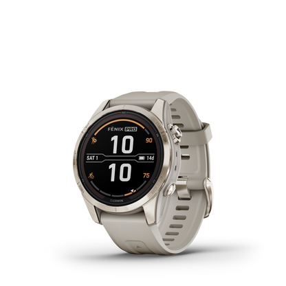 Garmin Fenix® 7s Pro Montre Gps Intelligente - Suivi De La Santé Avec Chargement Solaire, 42 Mm - Or