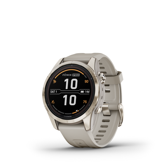 Garmin Fenix® 7s Pro Montre Gps Intelligente - Suivi De La Santé Avec Chargement Solaire, 42 Mm - Or