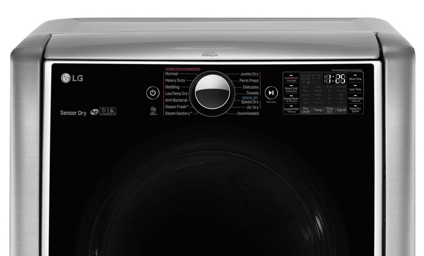 LG 9,0 pi³ Sécheuse à gaz à la vapeur SteamDryerMC LG à énorme capacité de 9,0 pi³ - acier graphite