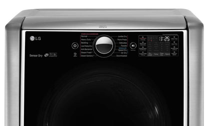 LG 9,0 pi³ Sécheuse à gaz à la vapeur SteamDryerMC LG à énorme capacité de 9,0 pi³ - acier graphite