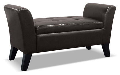 Pouf de rangement Bonn 45 - Simili Cuir Marron|Pouf de rangement Bonn de 45 po - similicuir brun