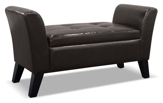 Pouf de rangement Bonn 45 - Simili Cuir Marron|Pouf de rangement Bonn de 45 po - similicuir brun