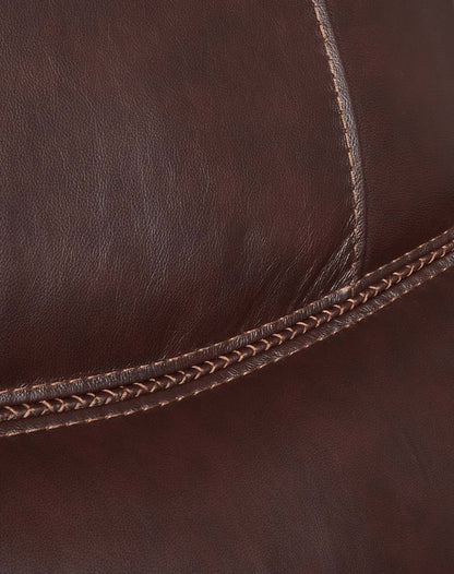 Fauteuil à inclinaison électrique Franco de 42,5 po en cuir véritable avec position zéro gravité et port USB - brun