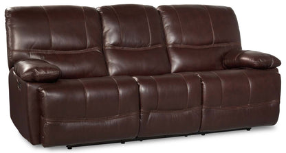 Franco 89 Genuine Leather Zero Gravity Power Reclining Sofa with USB Ports - Brown | Sofa à inclinaison électrique Franco de 89 po en cuir véritable avec position zéro gravité et ports USB - brun