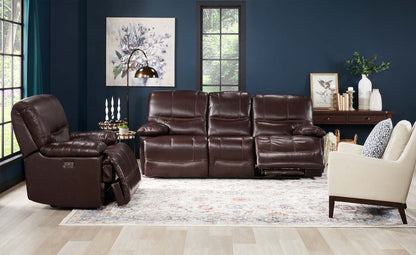 Franco 89 Genuine Leather Zero Gravity Power Reclining Sofa with USB Ports - Brown | Sofa à inclinaison électrique Franco de 89 po en cuir véritable avec position zéro gravité et ports USB - brun