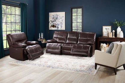 Franco 89 Genuine Leather Zero Gravity Power Reclining Sofa with USB Ports - Brown | Sofa à inclinaison électrique Franco de 89 po en cuir véritable avec position zéro gravité et ports USB - brun