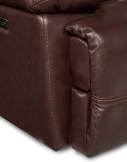 Franco 89 Genuine Leather Zero Gravity Power Reclining Sofa with USB Ports - Brown | Sofa à inclinaison électrique Franco de 89 po en cuir véritable avec position zéro gravité et ports USB - brun