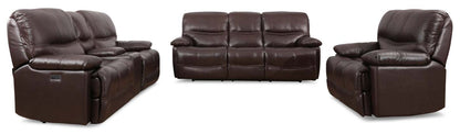 Franco 89 Genuine Leather Zero Gravity Power Reclining Sofa with USB Ports - Brown | Sofa à inclinaison électrique Franco de 89 po en cuir véritable avec position zéro gravité et ports USB - brun