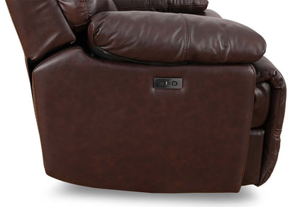 Franco 89 Genuine Leather Zero Gravity Power Reclining Sofa with USB Ports - Brown | Sofa à inclinaison électrique Franco de 89 po en cuir véritable avec position zéro gravité et ports USB - brun