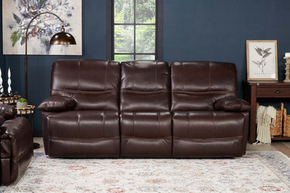 Franco 89 Genuine Leather Zero Gravity Power Reclining Sofa with USB Ports - Brown | Sofa à inclinaison électrique Franco de 89 po en cuir véritable avec position zéro gravité et ports USB - brun