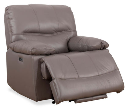 Franco 42.5 Genuine Leather Zero Gravity Power Reclining Chair with USB Port - Grey | Fauteuil à inclinaison électrique Franco de 42,5 po en cuir véritable avec position zéro gravité et port USB - gris