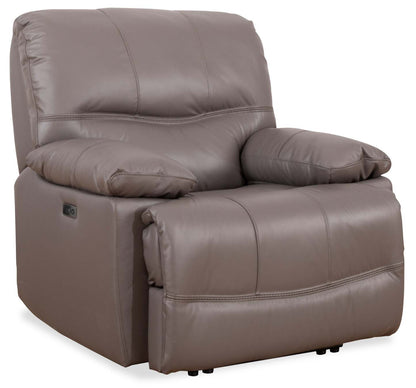 Franco 42.5 Genuine Leather Zero Gravity Power Reclining Chair with USB Port - Grey | Fauteuil à inclinaison électrique Franco de 42,5 po en cuir véritable avec position zéro gravité et port USB - gris