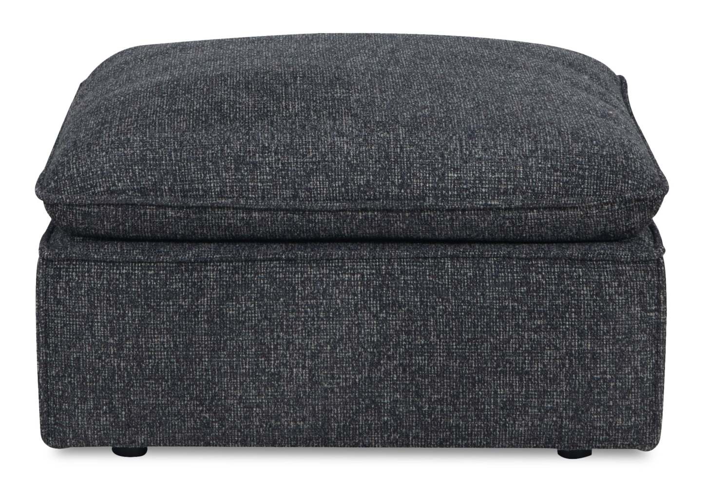 Fusion 33.85 Ottoman en tissu chenille gris anthracite avec coussin en plumes | Pouf Fusion de 33,85 po en tissu chenille gris anthracite avec coussin en couette et plumes