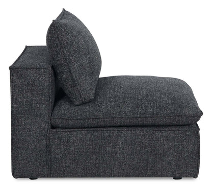 Fusion Modular 33.46 Chaise sans accoudoirs en tissu chenille gris anthracite avec coussin amovible en duvet de plumes | Fauteuil modulaire sans accoudoirs Fusion de 33,46 po en tissu chenille gris anthracite avec coussin amovible en couette et plumes