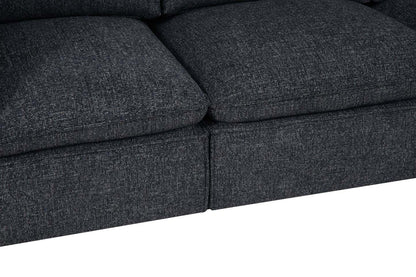 Sofa sectionnel modulaire Fusion 6 pièces en tissu de chenille gris anthracite avec coussins de dossier amovibles en duvet et plumes