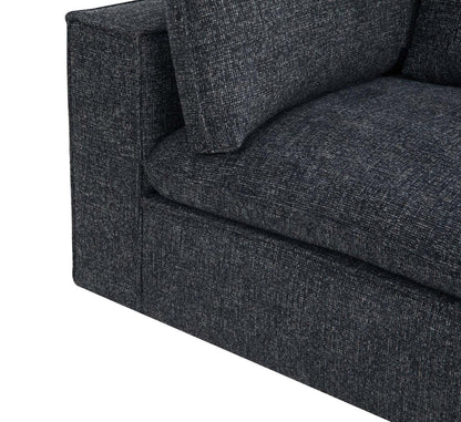 Fusion Modular 116.92 Canapé en tissu chenille gris anthracite avec coussins de dossier amovibles en plumes | Canapé modulaire Fusion de 116,92 po en tissu chenille gris anthracite avec coussins de dossier amovibles en couette et plumes