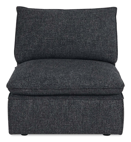 Fusion Modular 33.46 Chaise sans accoudoirs en tissu chenille gris anthracite avec coussin amovible en duvet de plumes | Fauteuil modulaire sans accoudoirs Fusion de 33,46 po en tissu chenille gris anthracite avec coussin amovible en couette et plumes