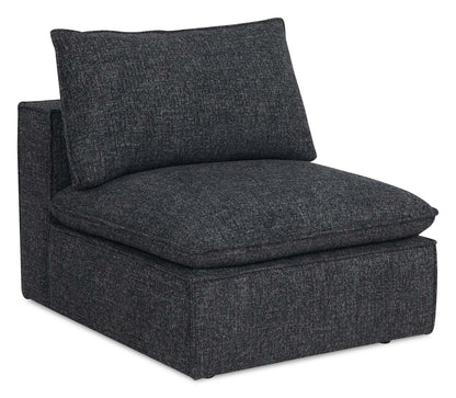 Sofa sectionnel modulaire Fusion 6 pièces en tissu de chenille gris anthracite avec coussins de dossier amovibles en duvet et plumes