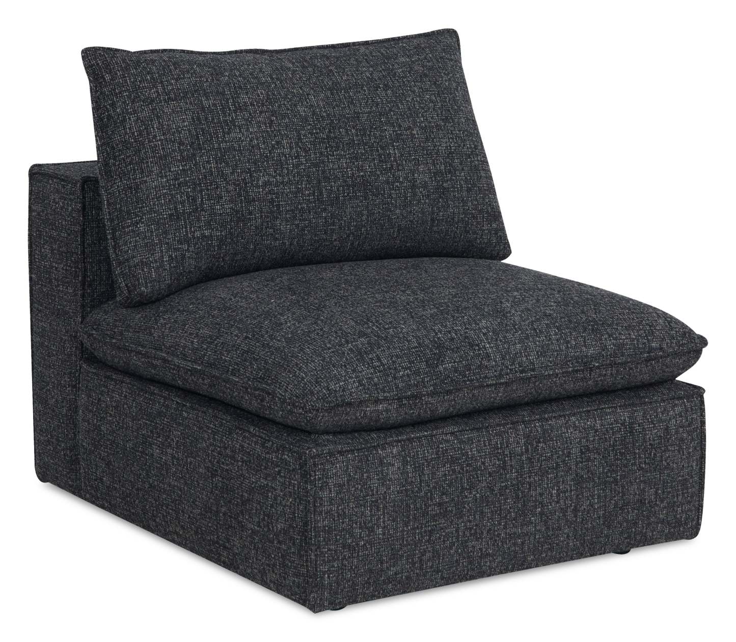 Fusion Modular 116.92 Canapé en tissu chenille gris anthracite avec coussins de dossier amovibles en plumes | Canapé modulaire Fusion de 116,92 po en tissu chenille gris anthracite avec coussins de dossier amovibles en couette et plumes